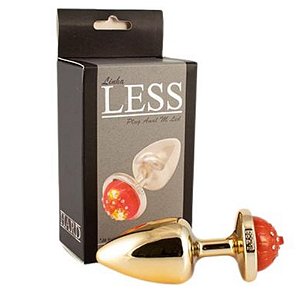 PLUG ANAL LESS COM LED DOURADO M