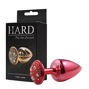 PLUG ANAL CRAVEJADO EM STRASS HARD ROSA P