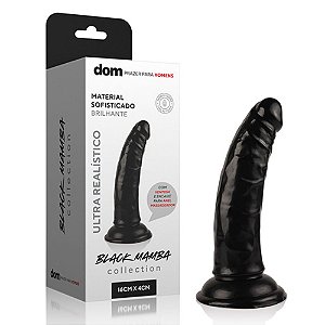 PROTESE BLACK MAMBA COM VENTOSA 16X4CM  PRETO