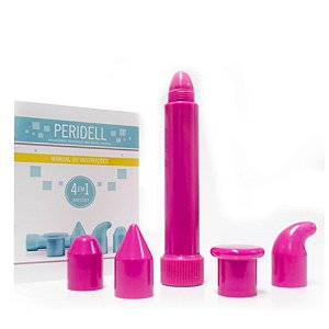 VIBRADOR TERAPÊUTICO 4 EM 1 PERIDELL HOT FLOWERS ROSA