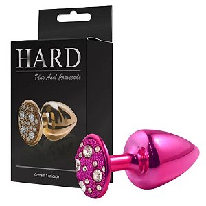 PLUG ANAL CRAVEJADO EM STRASS HARD (HA135) ROSA M