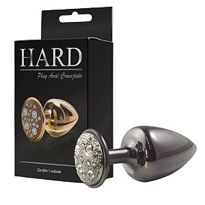 PLUG ANAL CRAVEJADO EM STRASS HARD (HA135) ONIX M