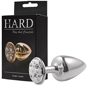 PLUG ANAL CRAVEJADO EM STRASS HARD (HA135) CROMADO M