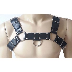 FETICHE COURO HARNESS EM H LUXO PRETO