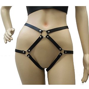 FETICHE HARNESS PARA QUADRIL COM ALGEMAS BY026 PRETO