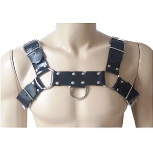 FETICHE COURO HARNESS EM H PRETO