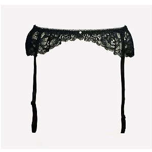 LINGERIE SENSUALLE CINTA LIGA SE LIGA PRETO