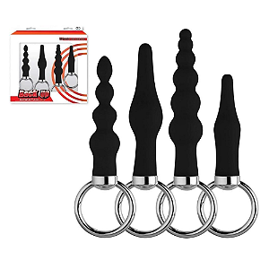 PLUG ANAL KIT SILICONE BUTT PLUG SET BACK UP KIT PRETO