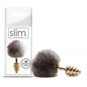 PLUG ANAL COM POMPOM DE PELÚCIA SLIM SEXY FANTASY