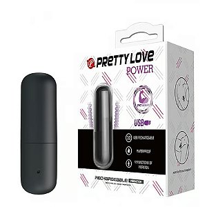 VIBRADOR BULLET POWER RECARREGÁVEL PRETTY LOVE PRETO GG