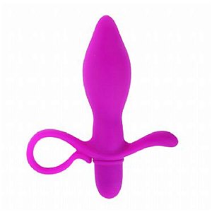 PLUGUE ANAL SILICONE COM VIBRO TAYLOR PRETTYLOVE ROXO