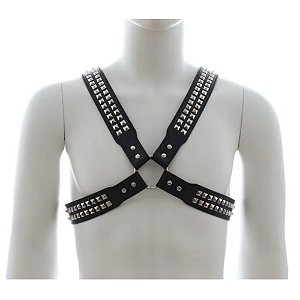 FETICHE HARNESS COM REBITES PRETO GG