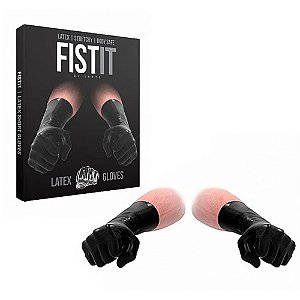 FETICHE LUVAS DE LATEX PARA FISTING LATEX SHORT GLOVES PRETO