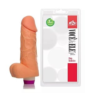 PROTESE DILDO CHEFÃO C/VIBRO 20,5X5 PR110 BEGE