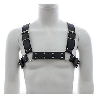 FETICHE HARNESS COM FIVELAS FRONTAIS YL0150 LOVETOYS PRETO