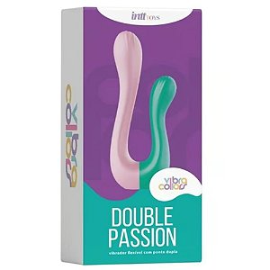 Vibrador Duplo Flexível Linha Vibra Collors - DOUBLE PASSION ROSA/VERDE - IM0415