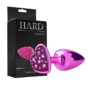 PLUG ANAL CORAÇÃO COM PEDRA CRAVEJADA EM STRASS HARD (HA136) ROSA U