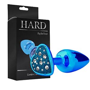 PLUG ANAL CORAÇÃO COM PEDRA CRAVEJADA EM STRASS HARD (HA136) AZUL U