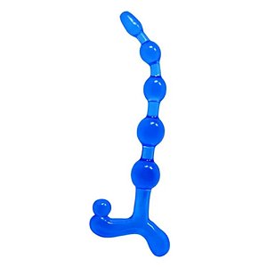 PLUG ANAL ESFERAS EM JELLY BENDY TWIST AZUL U