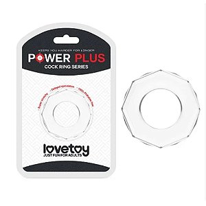 Anel Peniano Sem Vibro Diamond Power Plus Cockring Transparente – LOVETOY - AN105