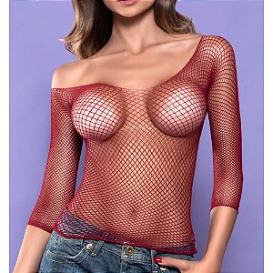 LINGERIE YAFFA CAMISETA ARRASTAO Y2093 MARSALA U