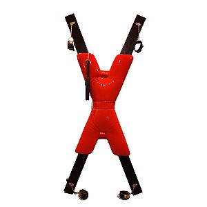 Painel X Vermelho Com Algemas e Chicote  - Móvel Erótico Sado BDSM