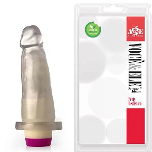 PROTESE 6 14,5X4 C/VIBRO TRANSLUCIDO VOCE E ELE ADAO15T