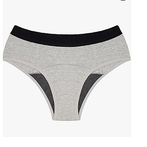 CALCINHA MENSTRUAL CONFORTO CINZA INCICLO PRETO PP