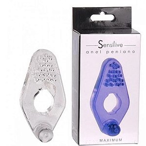 Anel Peniano MAXIMUM com Estimulador Clitoriano - KT833T Transparente