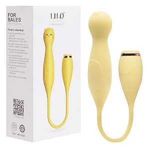 VIBRADOR DUPLO RECARREGÁVEL LILO 10MODOS AMDL2639  -