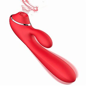 Vibrador Euphoria com Estimulador de Clitóris Pulsação e Sucção Recarregável 2021 - 2798 - M-ZX-2021