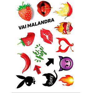 Tatuagem Temporária  Cartela Sexy Tattoo Vai Malandra