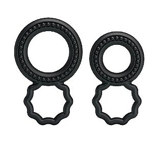 Anel Peniano Duplo Silicone com Textura Ondular  - Ring - 7330
