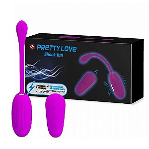VIBRADOR SHOCK FUN C/ CONTROLE ELETRIC SHOCK PRETTY LOVE BEG -