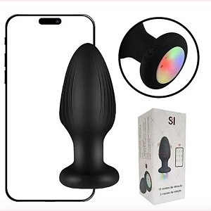 Plug Anal em Silicone com Rotação e Luz de Led - Recarregável - 9,6x3,6 - SI 8630