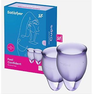 Coletor Menstrual Reutilizável Copo Satisfyer Feel Good com 2 unidades SILICONE GRAU MÉDICO - SATISFYER