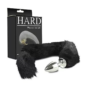PLUG ANAL COM RABO HARD (HA116) CROMADO/PRETO U