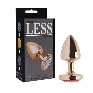PLUG ANAL LESS CRAVEJADA HARD (HA144) DOURADO/VERMELHO M