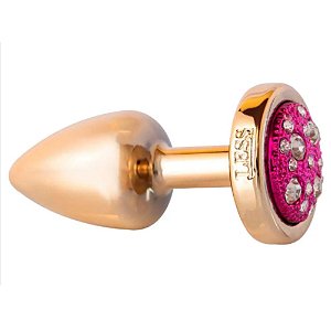 PLUG ANAL LESS CRAVEJADA HARD (HA143) DOURADO/ROSA P