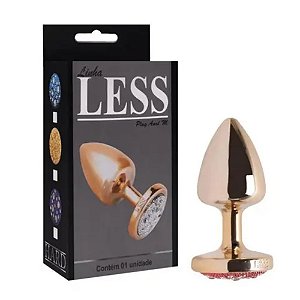 PLUG ANAL LESS CRAVEJADA HARD (HA143) DOURADO/VERMELHO P