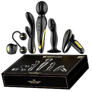 Kit do Prazer Vibradores SUPER LUXO - FOLHEADOS À OURO 18k - 6 Itens - Queens Luxury Collection - LIB BI-014888H