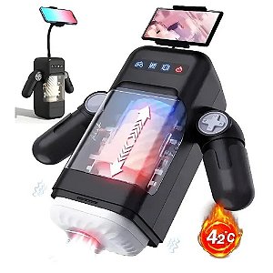 Masturbador Masculino Vai e Vem 10 Velocidades e Aquevcimento - LUXXXO - Com Suporte Para Celular - YSDF123
