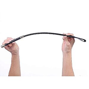Chibata de Luxo Ponta de Couro - BDSM -  54 cm - Preto com Vermelho - 8058