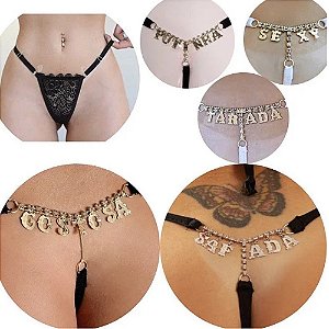 Calcinha Semi Joia - VERMELHA - Letras Palavra SEXY