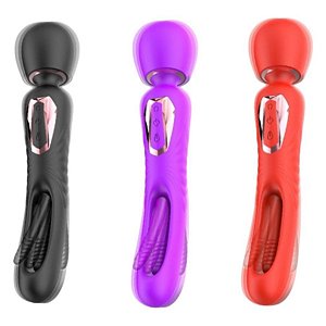 Vibrador Varinha Mágica Duplo Recarregável para Ponto G e estimulação de Clitóris - Dennis - AV042