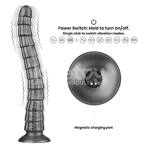 Vibrador flexível 32,3x7,3 c/ ventosa e 10 modos de vibração - 12.5" King Sized Vibrating Vibrax Slider - LOVETOY PL186