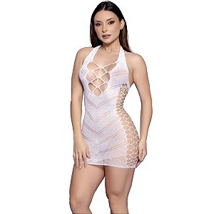 VESTIDO COM STRASS Y2131 BRANCO U -
