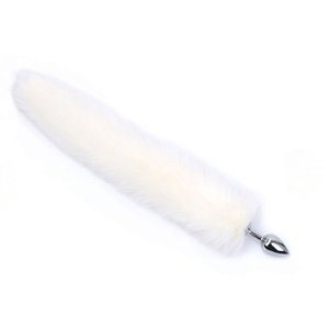 Plug Anal em Metal 7cm com Rabo Cauda Branca - VIPMIX