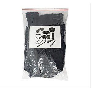 KIT Sado Com 7 itensLuxo - Coleira, Guia, Venda, Mordaça, Algemas, Corda e Chicote
