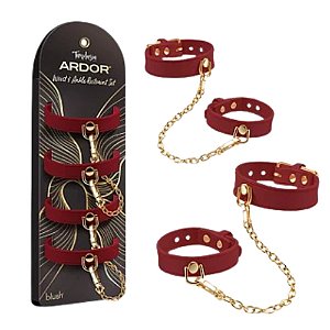 Kit Luxo Sado em Silicone Tornozeleira + Algema - Ardor - Blush